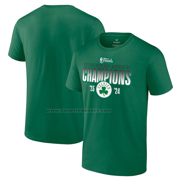 Maglia Manica Corta Boston Celtics 2024 NBA Finals Champions Blocked Shot Verde